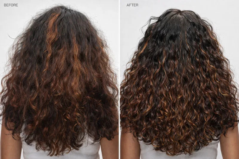 Curly hair before and after